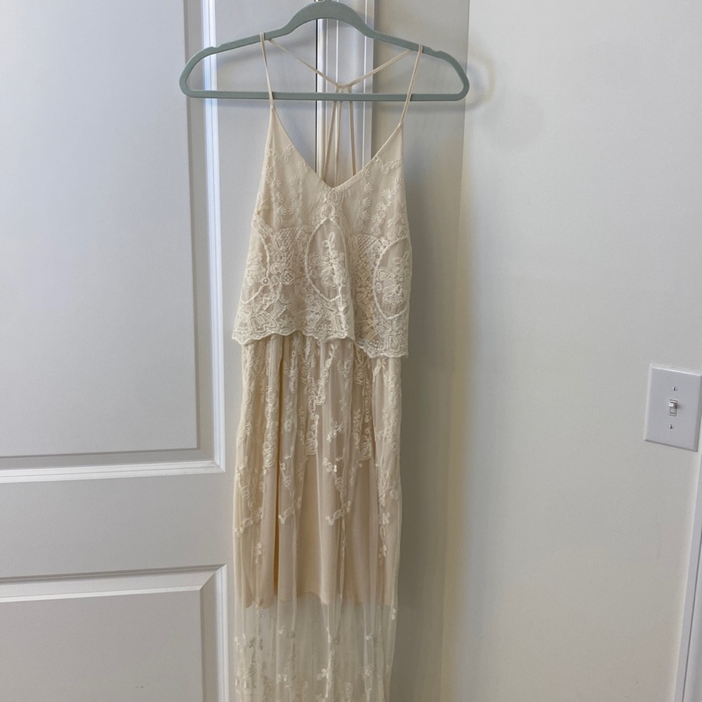 Miami ivory lace maxi dress